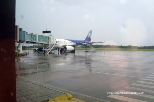 Aeropuerto de Iguazú con lluvia