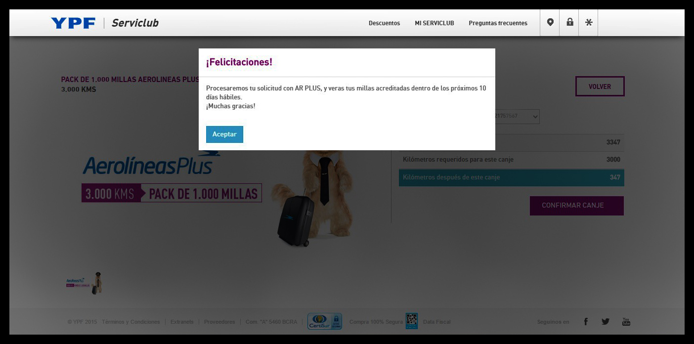 11 Aviso de canje en proceso